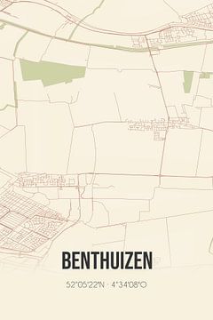 Vintage landkaart van Benthuizen (Zuid-Holland) van MijnStadsPoster