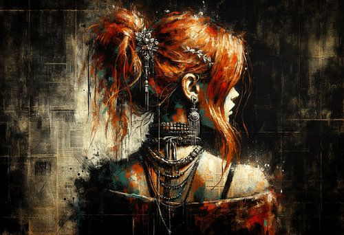 Urban Grunge Red by Eye catching paintings