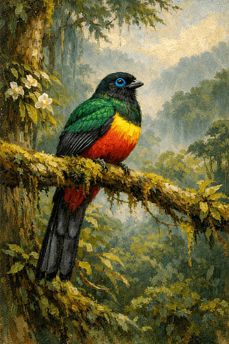 Sumatra-Trogon im Bergwald