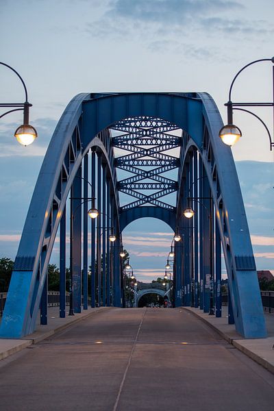 Magdeburg - star bridge in the evening by t.ART
