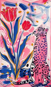 Tulpen und rosa Leopard Nr. 4
