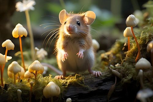 Curious little forest mouse