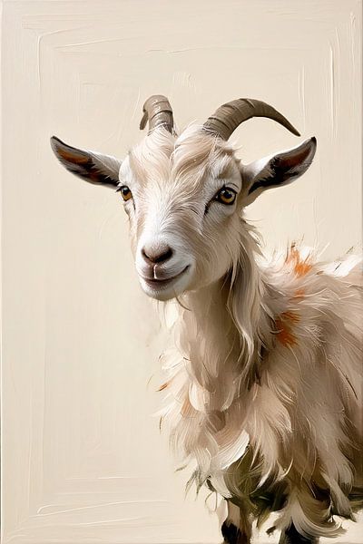 Portrait expressif d'une chèvre par Art & Soul Creations
