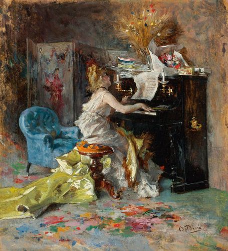 Giovanni Boldini - Woman at the piano (1870
