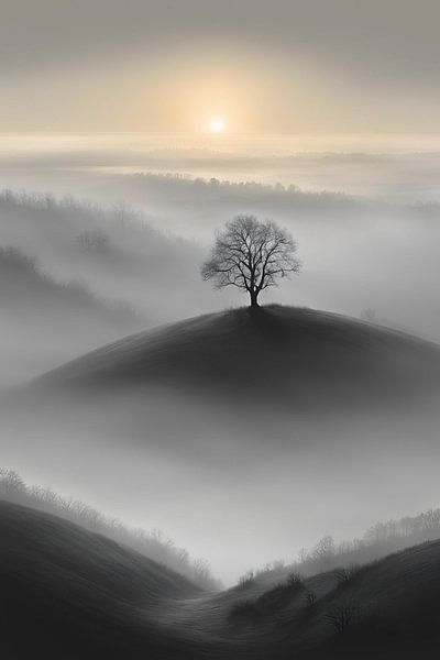 Die Sonne Lebender Weisheitsbaum Gemälde von ComfortQ