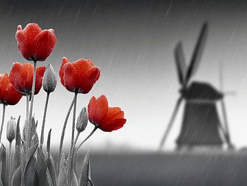 Tulips in the Rain