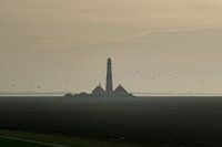 Leuchtturm Westerheversand zur goldenen Stunde