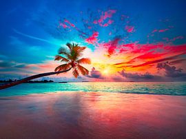 Zonsondergang op het strand