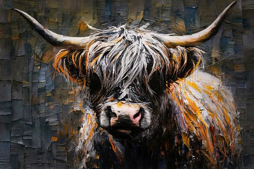 Vurige Blik van een Schotse Hooglander