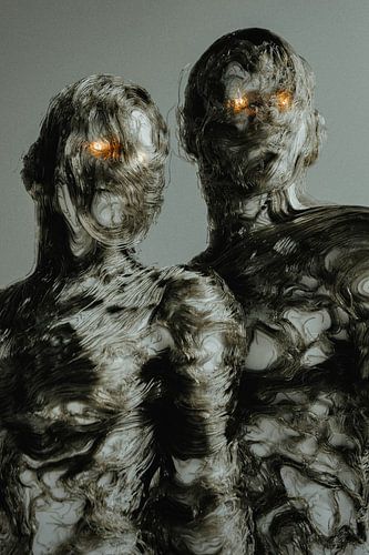Gesluierde figuren met brandende ogen van kautsar1 art