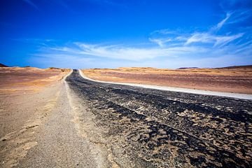 Verlaten weg door de woestijn in Paracas, Peru, Zuid-Amerika van WorldWidePhotoWeb