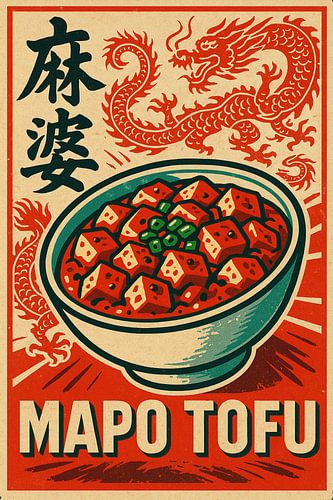Retro Mapo Tofu Poster - Vintage Chinese Keuken Muurkunst
