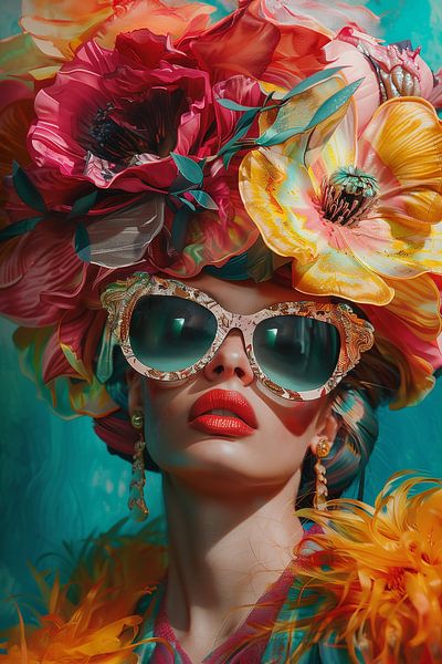 Flowers blooming in bright colors van Bianca ter Riet