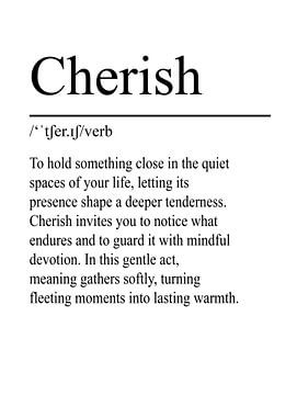 Cherish Definition - White by WordsThatInspire
