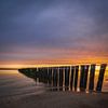 De kalme zee met zonsondergang. van Robby's fotografie