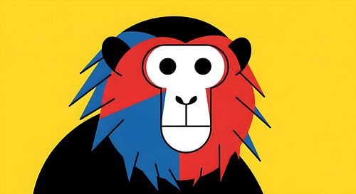 Primatenpop: Rood, wit en blauw