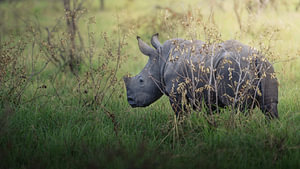 Baby witte neushoorn