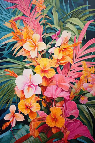 Tropical flowers background