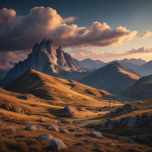 Dageraad boven de besneeuwde Alpen