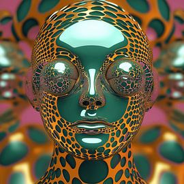 Tête futuriste sur Ton Kuijpers