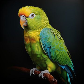 Parakeet on a branch by The Xclusive Art