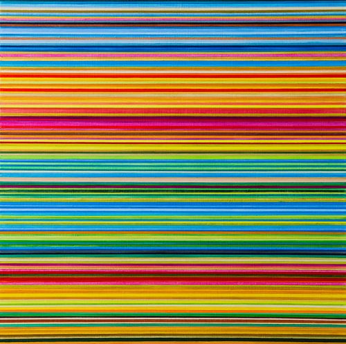 Peinture abstraite colorée à rayures