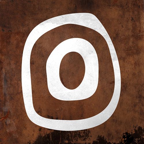 Cercles géométriques abstraits en grunge brun rouillé 1