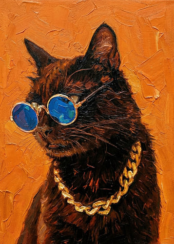 Cool Cat in Blue Shades