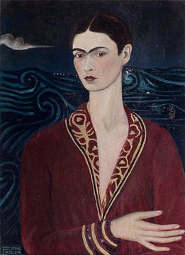 Frida, Self-portrait in a velvet dress, 1926