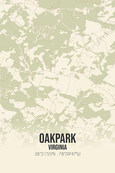 Vintage map of Oakpark (Virginia), USA. by Prints of Place