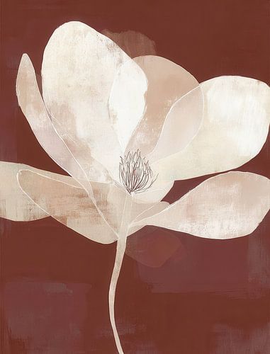 Magnolia in beige en rood