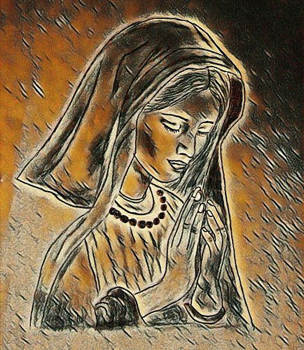 Praying nun ( drawing )