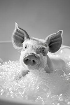 Piggy spa: An amusing bath in the bathroom - Unique WC artwork by Felix Brönnimann