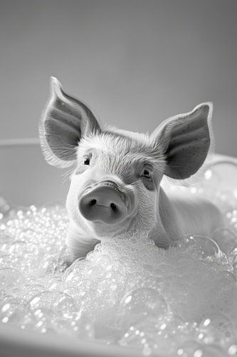 Schweinchen-Spa: Ein amüsantes Bad im Badezimmer - Einzigartiges WC-Kunstwerk