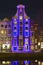 Verlicht grachtenpand Amsterdam van Anton de Zeeuw thumbnail