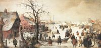 Paysage d'hiver sur un canal, Hendrik Avercamp par Des maîtres magistraux Aperçu