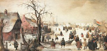 Winterlandschap op een kanaal, Hendrik Avercamp