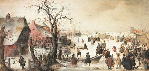 Winterlandschap op een kanaal, Hendrik Avercamp
