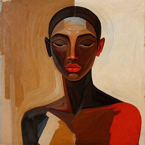 Serene kracht in abstract portret