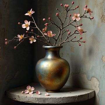 Vase mit Blütenzweig von The Nudes Gallery