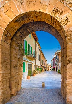 Middeleeuwse poort van vestingmuur in Alcudia op Mallorca van Alex Winter