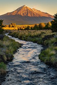 Funkelnde Berge im Abendrot