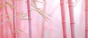 Roze bamboestokken in zacht licht van Poster Art Shop