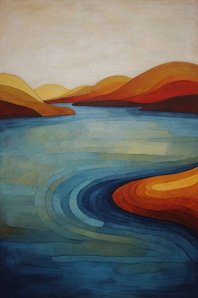 River through mountains by Art & Soul Creations