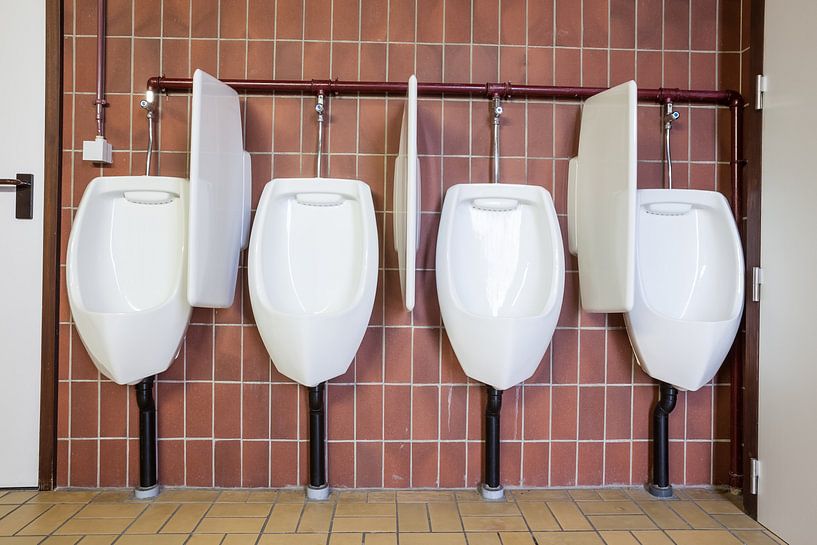 Urinoirs dans les toilettes pour hommes par Marcel Derweduwen