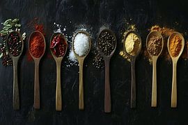 Wooden spoons with spices by Art & Soul Creations