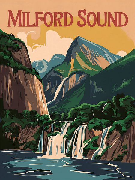 Betoverende Milford Sound Kunstprint van Robert Swaine