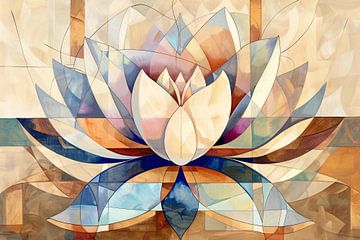 Abstracte Geometrische Lotus in Kleur van De Muurdecoratie