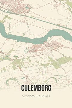 Vintage landkaart van Culemborg (Gelderland) van Rezona