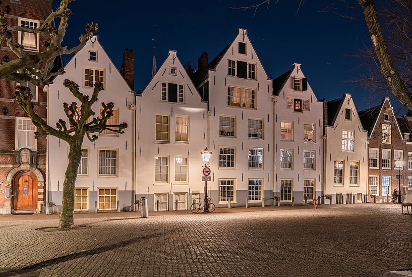 On the Spui near the white houses of the Beguinage by Jeroen de Jongh